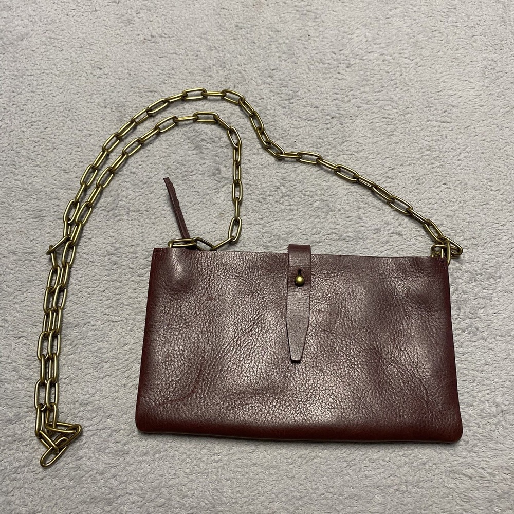 Madewell The Transport Accordion Chain Crossbody Dark Cabernet Leather Read